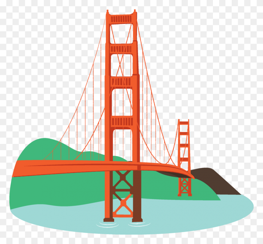 1000x924 Ilustración De Sarah Kustera - Puente Golden Gate Png