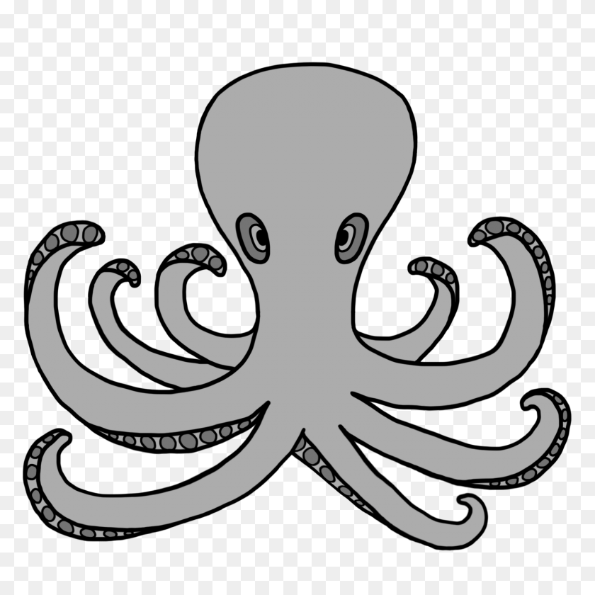 1500x1500 Illustrations My Natural Element - Octopus Black And White Clipart