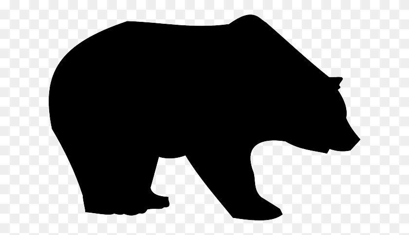 640x424 Иллюстрация - Медведь Гризли, Черно-Белый Клипарт