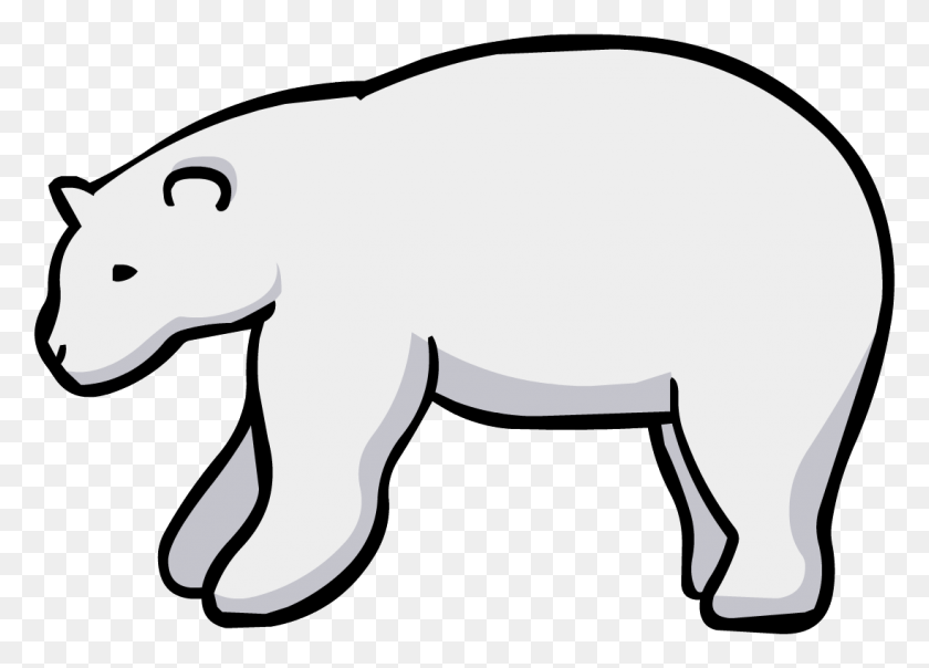 1097x766 Изображение - Белый Медведь Черно-Белый Клипарт