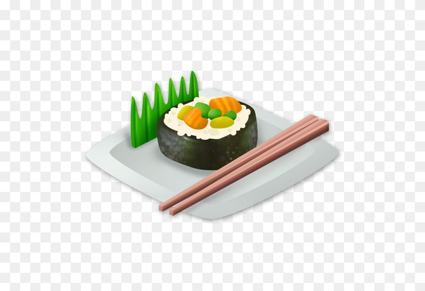 516x516 Image - Sushi Roll PNG