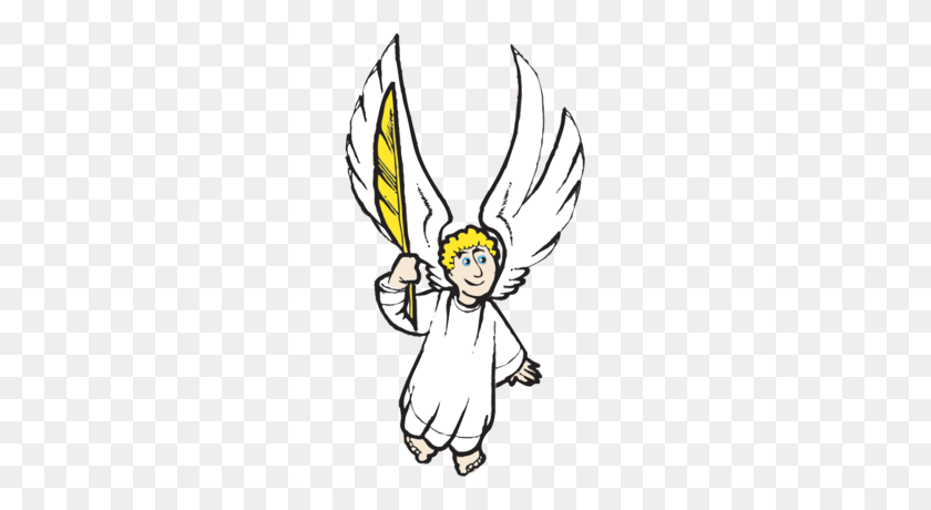 217x400 Image Angel With Quill Angel Clip Art - Quill Clipart
