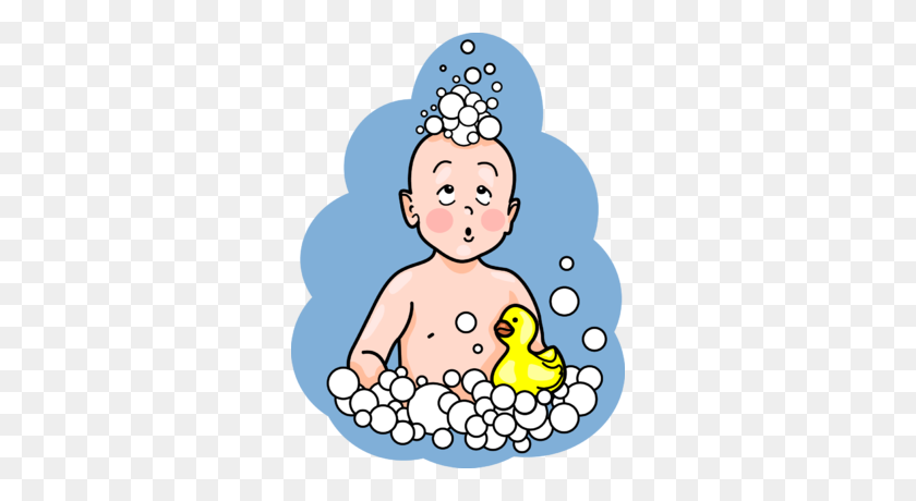 306x400 Imagen Baby Bath Baby Clipart - Taking A Bath Clipart
