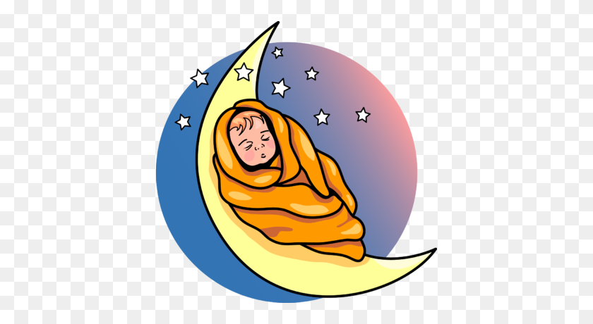 398x400 Image Baby On The Moon Baby Clip Art - Sleep Clipart
