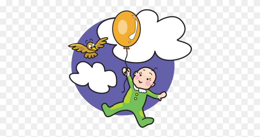 400x384 Image Balloon Baby Baby Clip Art - Putting On Pajamas Clipart
