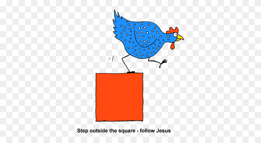 344x400 Image Chicken On Red Square - Follow Clipart