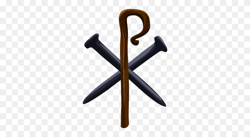 284x400 Image Chri Rho Made Of Spikes And Shepherd Staff - Spike Clipart