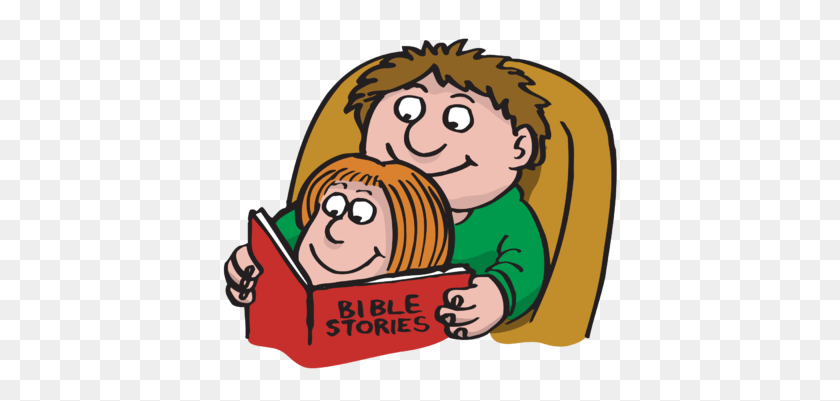400x341 Image Dad Reading Bible Stories To His Daughter - Father And Daughter Clipart