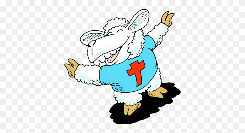 400x395 Скачать Изображение Happy Lamb - Salvation Clipart