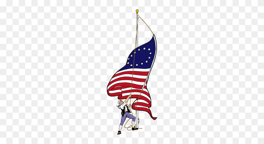 160x400 Image Flag Raising Of July Clip Art - Fourth Of July Images Clipart