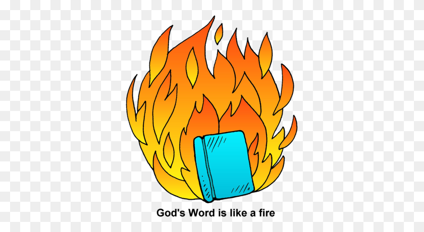 341x400 Imágenes Prediseñadas De La Biblia Flaming Bible - Salvation Clipart