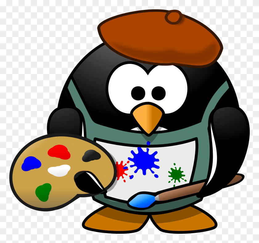 2400x2240 Image For Free Painter Penguin High Resolution Clipart Ideas - Resolution Clipart