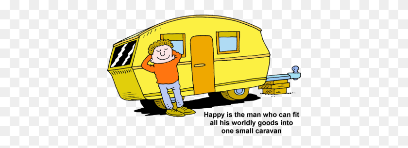 400x245 Imagen Feliz Es El Hombre Que Puede Encajar Todos Sus Bienes Mundanos En Uno - Caravana Clipart