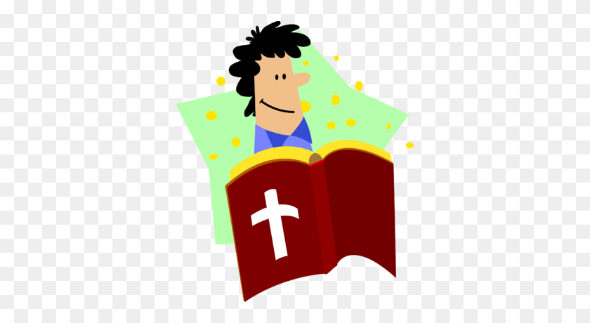 339x400 Image Happy Man Reading Bible - Scripture Reading Clipart