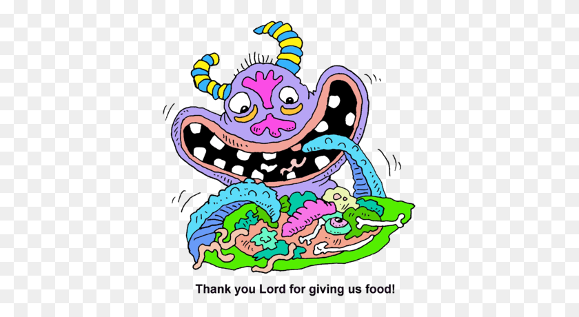 367x400 Image Monster Eating Food - Eating Food Clipart