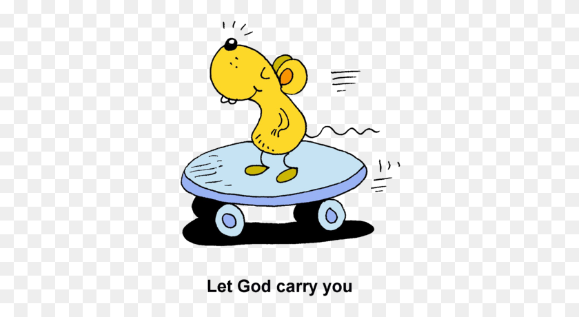 322x400 Image Mouse On Skateboard - To Carry Clipart