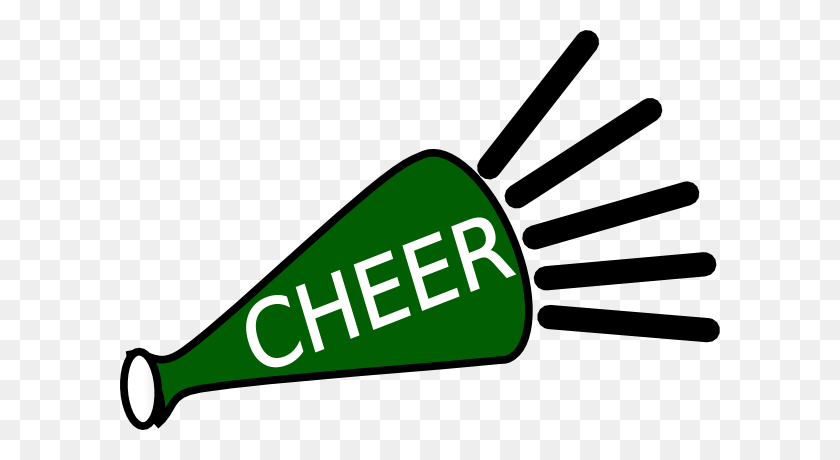 600x400 Image Of Cheerleader Megaphone Clipart Green Cheer - Cheer Clip Art
