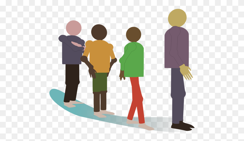 500x426 Image Of Different People Standing In Line - Standing In Line Clipart
