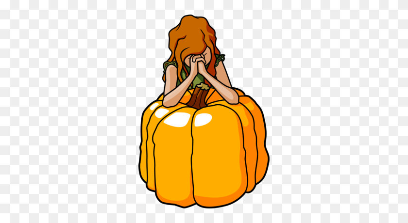 270x400 Image Praying On Pumpkin Thanksgiving Clip Art - Orange Pumpkin Clipart