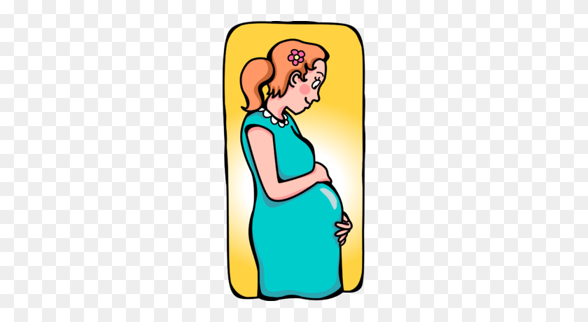 204x400 Image Pregnant Mom Holding Her Belly - Pregnant Belly Clipart