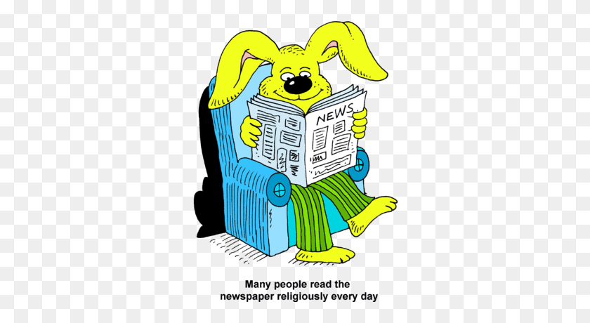 293x400 Image Rabbit Reading Newspaper - News Clipart