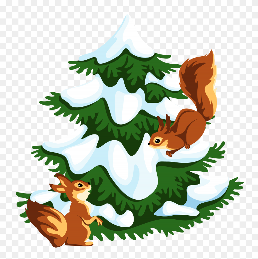 3120x3129 Image Result For Cute Squirrel Clipart Squirrels - Snowy Tree Clipart