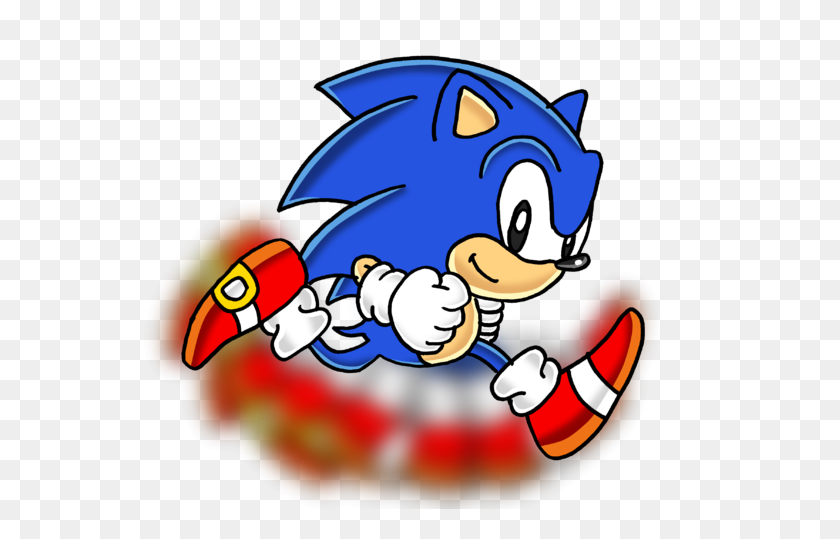 605x479 Результат Изображения Для Sonic Running Classic Sonic - Sonic The Hedgehog Clipart