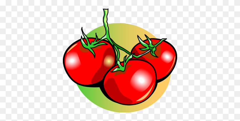 400x365 Image Tomatoes Food Clip Art - Veggie Clipart