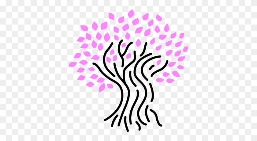 390x400 Image Tree With Pink Leaves - Mercy Clipart