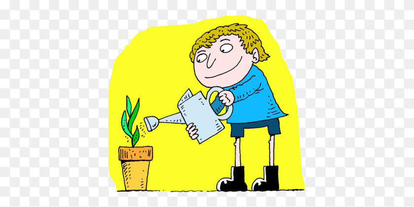 400x361 Image Watering Plant - Young Clipart