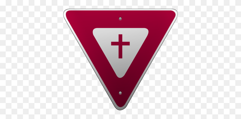 400x356 Image Yield Sign Cross Image - Yield Sign PNG