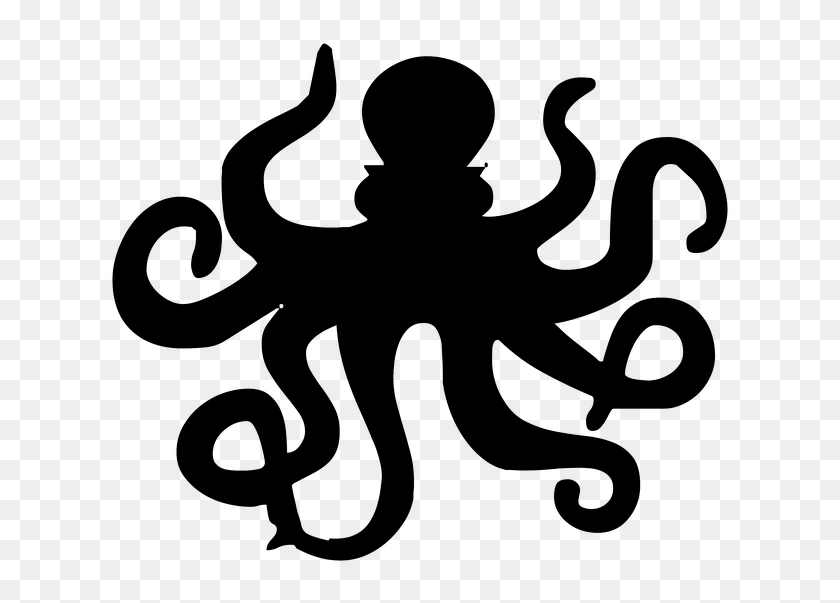 640x543 Imagen Gratis En - Octopus Clipart Black And White