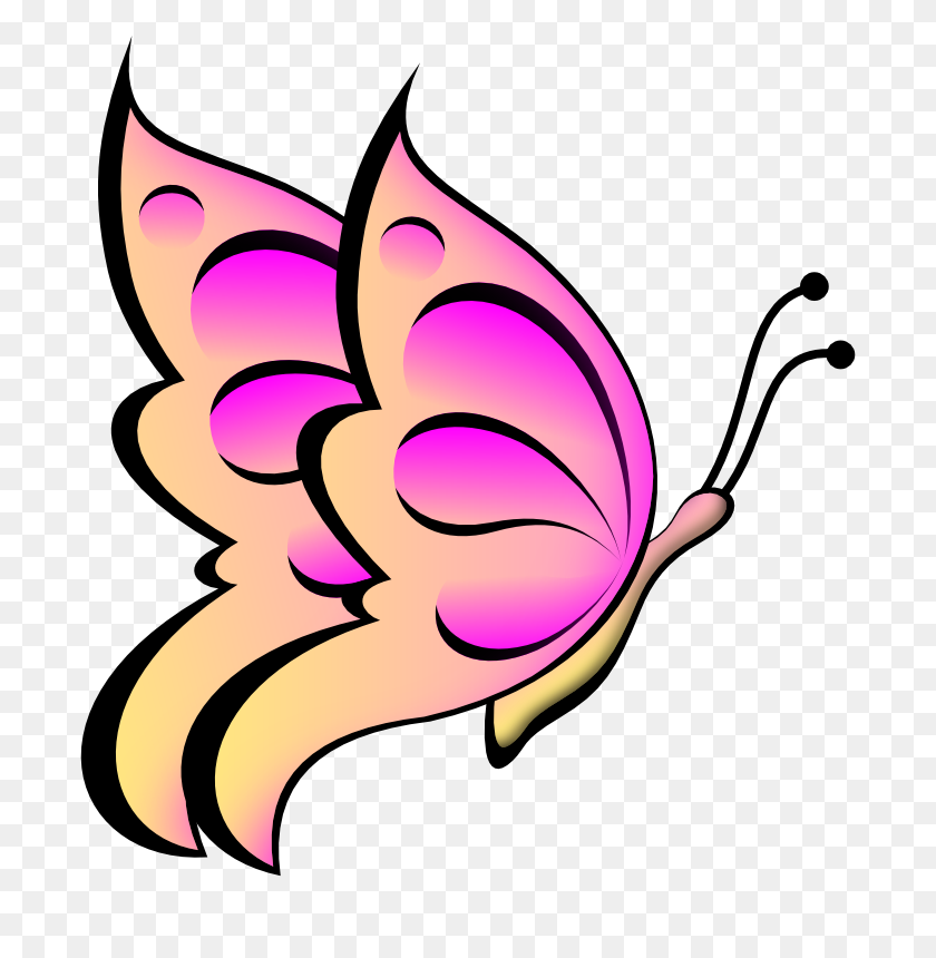 774x800 Imágenes De Mariposas De Dibujos Animados Descarga Gratuita Clipart - Butterfly Net Clipart