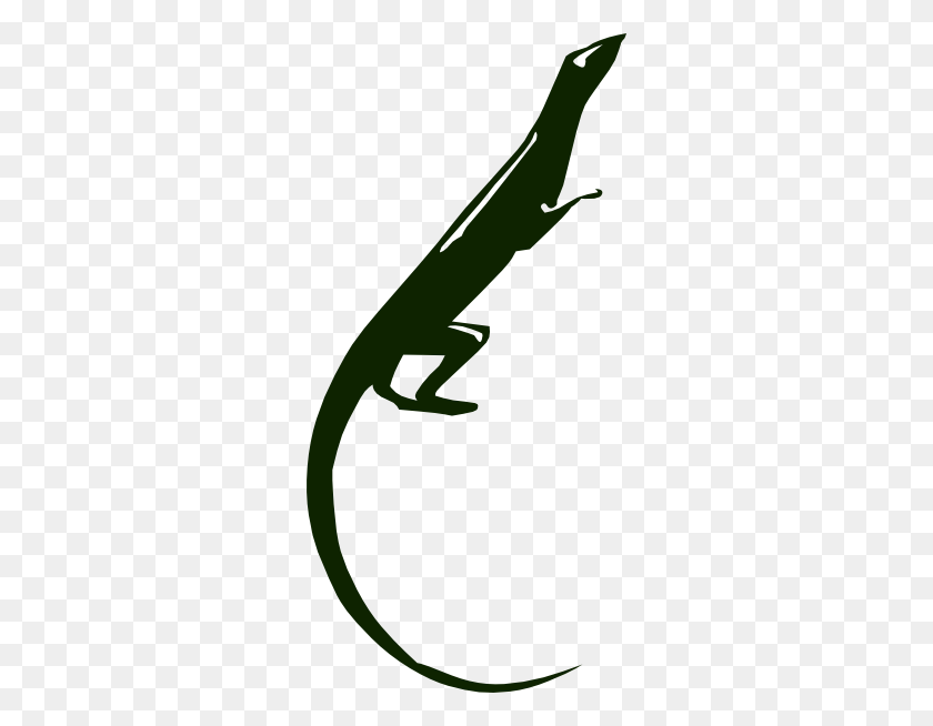 288x594 Images Of Green Lizard Clip Art - Iguana Clipart