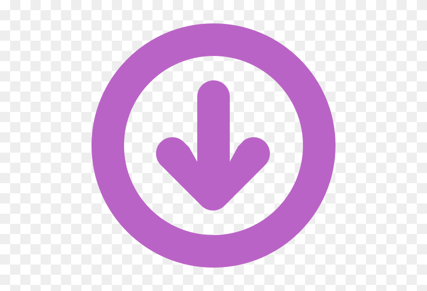 512x512 Import, Circle, File, Downloaded, Download Icon Free Of Bold - Purple Circle PNG