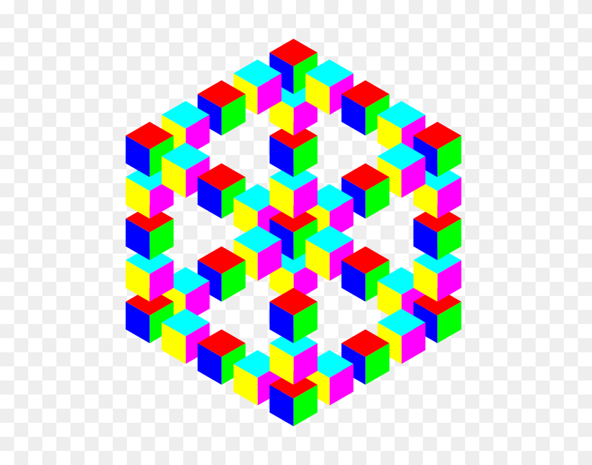 600x600 Impossible Hexagon Cube Png Clip Arts For Web - Hexagon Pattern PNG