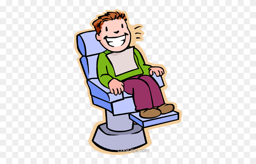 354x480 In Dentist Chair, Getting Check Up Royalty Free Vector Clip Art - Dentist Clipart