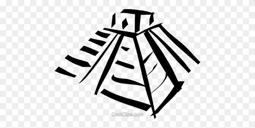 480x362 Incan Pyramids Royalty Free Vector Clip Art Illustration - Pyramid Clipart Black And White