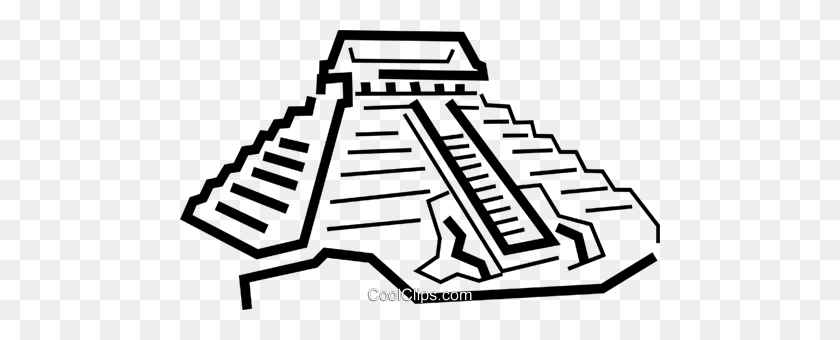 480x280 Incan Pyramids Royalty Free Vector Clip Art Illustration - Pyramid Clipart Black And White