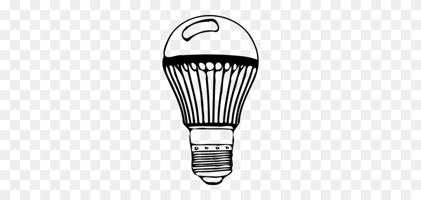 192x340 Incandescent Light Bulb Electric Light Led Lamp - Lamp Clipart Black And White