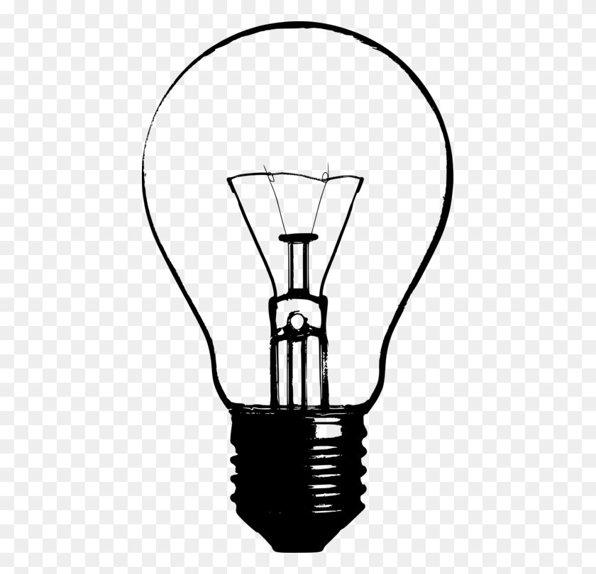 439x750 Incandescent Light Bulb Lamp Drawing Silhouette - Trophy Clipart Black And White