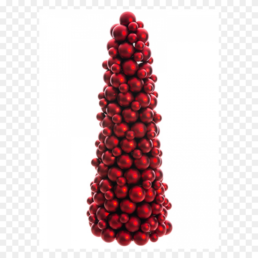 800x800 Inch Ornament Ball Cone Topiary Red - Topiary PNG