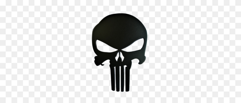 300x300 Inches Car Grille Badge Emblem Billet The Punisher Logo Matte - Punisher Skull PNG