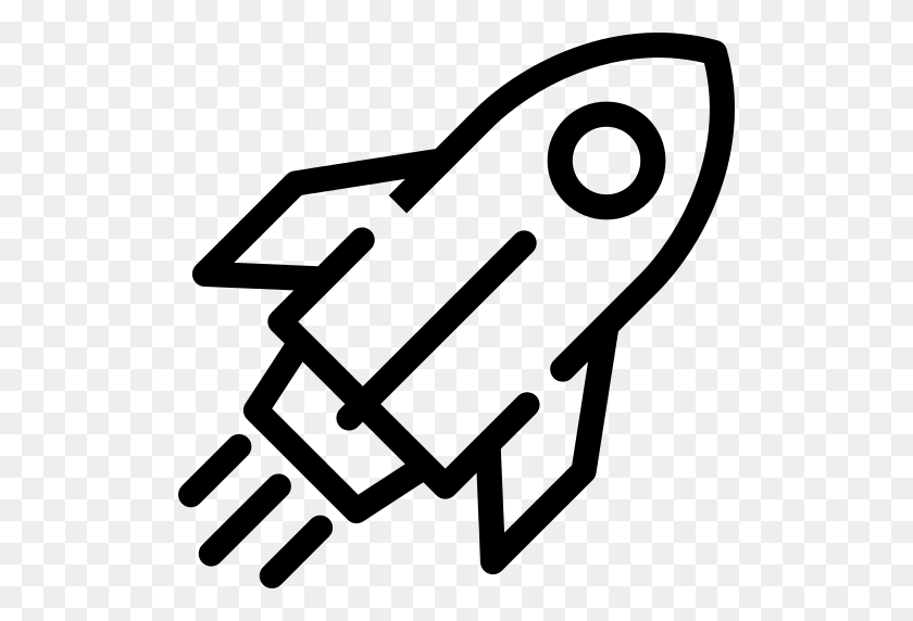 512x512 Inclined Rocket Png Icon - Rocket Black And White Clipart