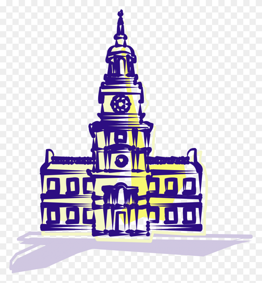 1000x1087 Independence Hall Clip Art - Copy Machine Clipart