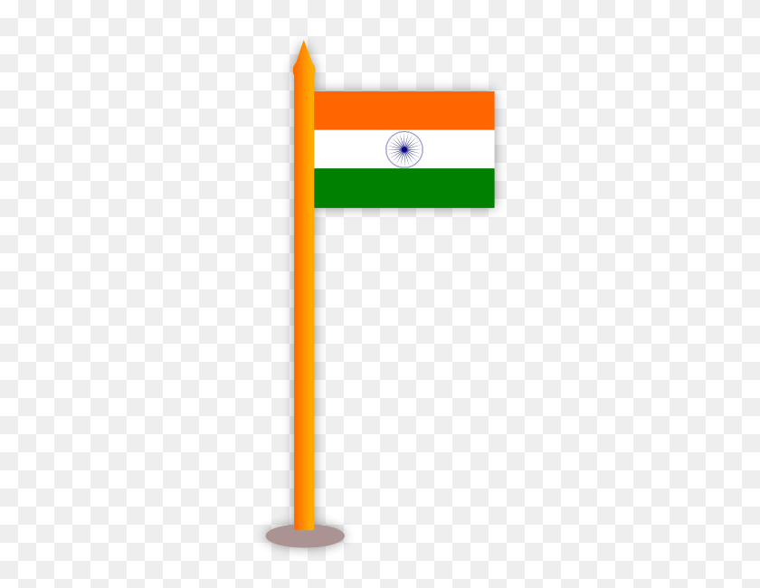 282x590 India Flag Clip Art - Flag Pole Clipart