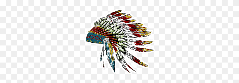 250x232 Indian Bow Sticker - Indian Headdress PNG