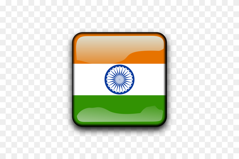 500x500 Botón De La Bandera De La India - Bandera De La India Png