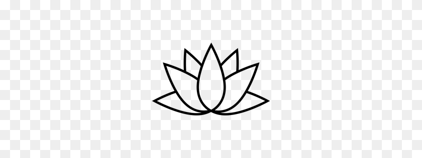 256x256 Indian Lotus Flower Clipart - Flower Outline PNG