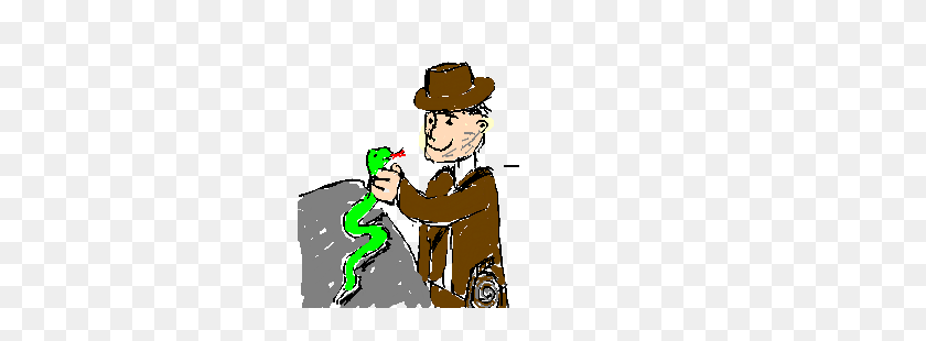 300x250 Indiana Jones Overcoming His Fear For Snakes Drawing - Indiana Jones Clipart